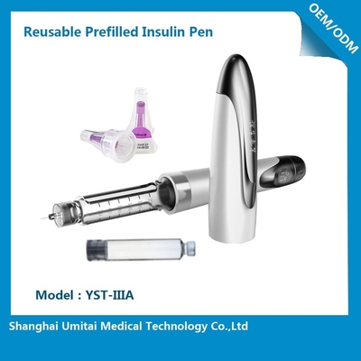 Cor fácil da prata da operação da seringa de grande volume da insulina da pena da insulina do diabetes